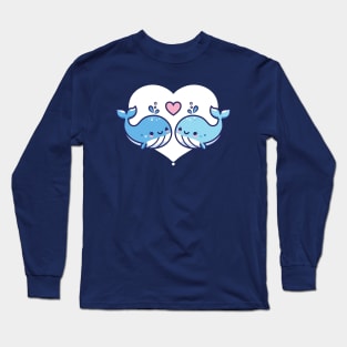 Cute Whales Couple Valentines Long Sleeve T-Shirt